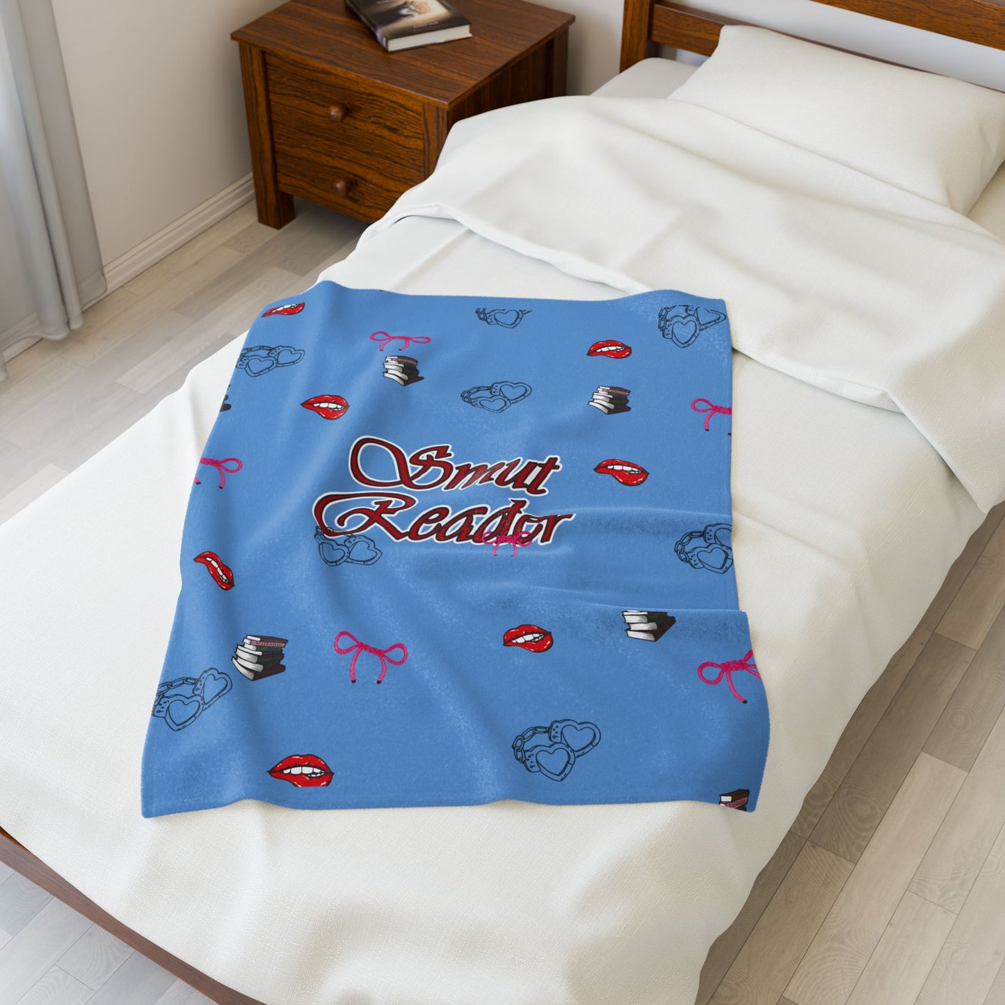 Velveteen Plush Blanket - Cozy Smut Reader Book Lover Reading Blanket, Adult Novelty Literary Gift, Fuzzy Bedroom Throw, Soft Decorative