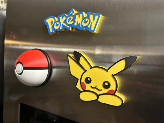 Pokemon Sign Pokemon Magnet Pokemon Cake Topper Kids Video Game Birthday Decor