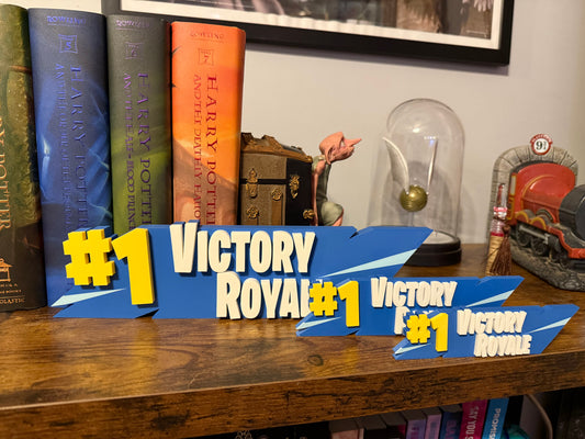 Fortnite Victory Royale Cake Topper - Keepsake Magnet - 3D Printed - Concealed Magnets - Ideal for Celebrating - Gaming Door Sign - Gaming Desk Prop
