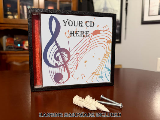 CD Frame with Elegant Black Framing - Hang on Wall or Display on a Shelf