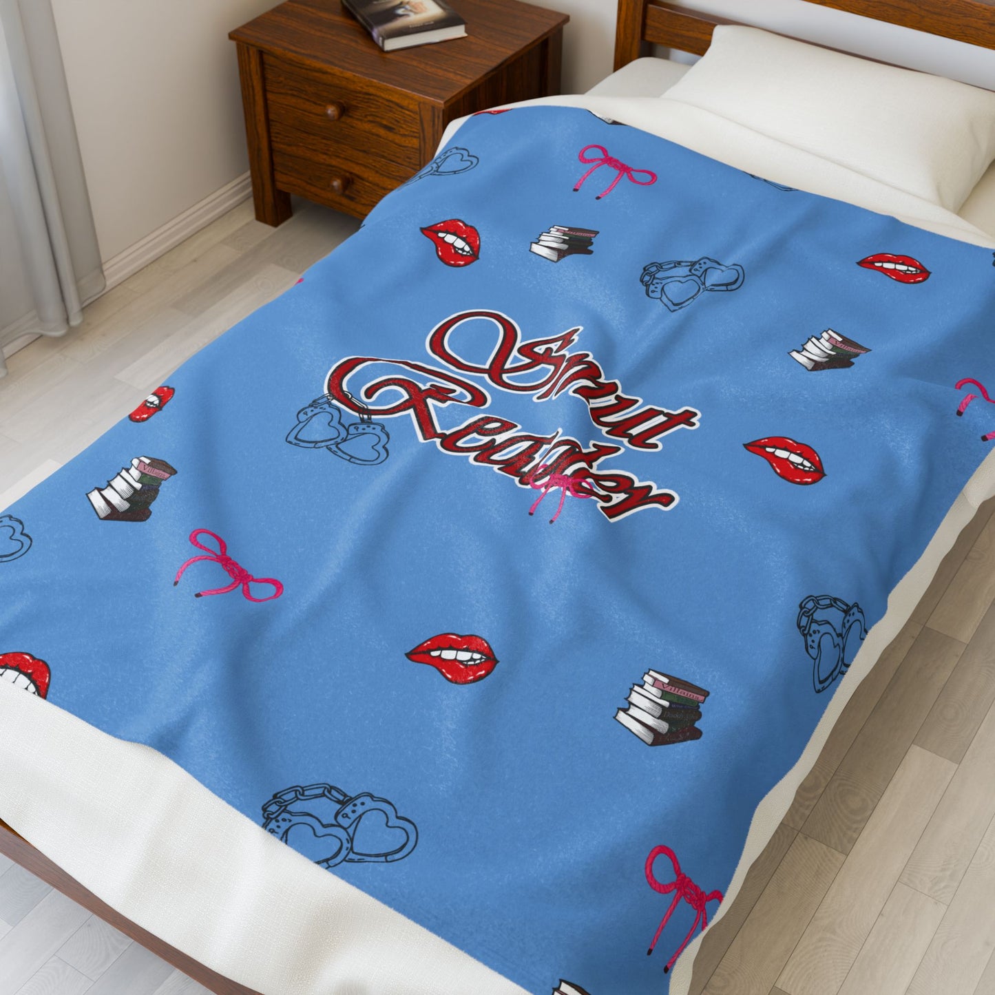 Velveteen Plush Blanket - Cozy Smut Reader Book Lover Reading Blanket, Adult Novelty Literary Gift, Fuzzy Bedroom Throw, Soft Decorative