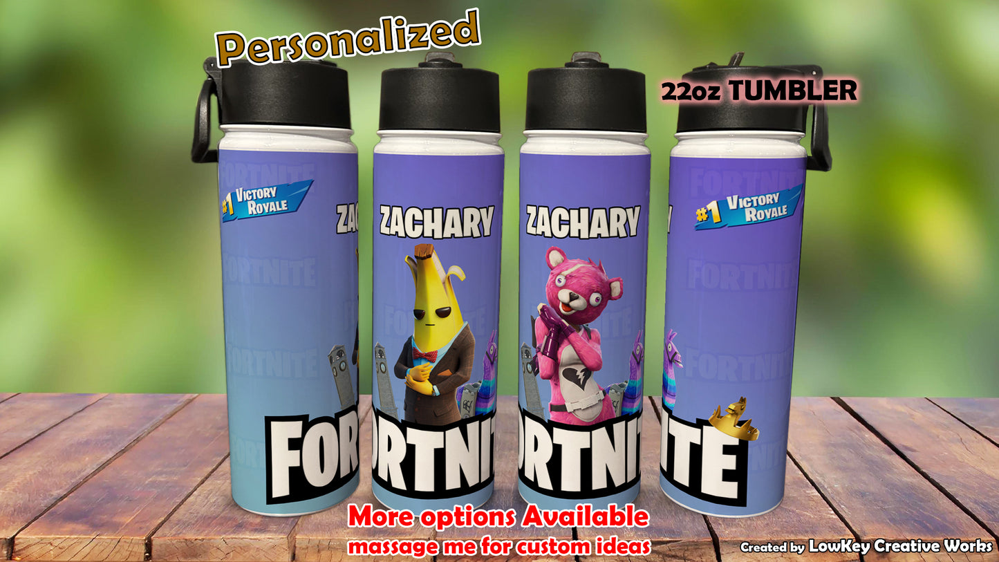 Kids Water Bottle Gamer Tumbler Personalized Water Bottle School Water Bottle