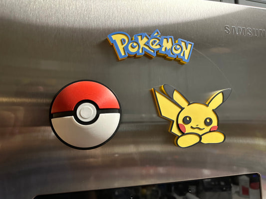 Pokemon Sign Pokemon Magnet Pokemon Cake Topper Kids Video Game Birthday Decor