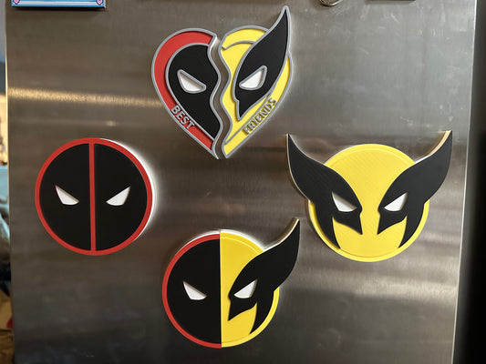 Deadpool and Wolverine Magnet Deadpool and Wolverine Best Friends Necklace Sign