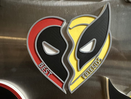 Deadpool and Wolverine Magnet Deadpool and Wolverine Best Friends Necklace Sign