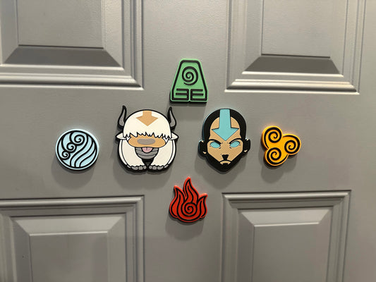 Avatar the Last Airbender Sign Magnet Aang Appa and the 4 Elements