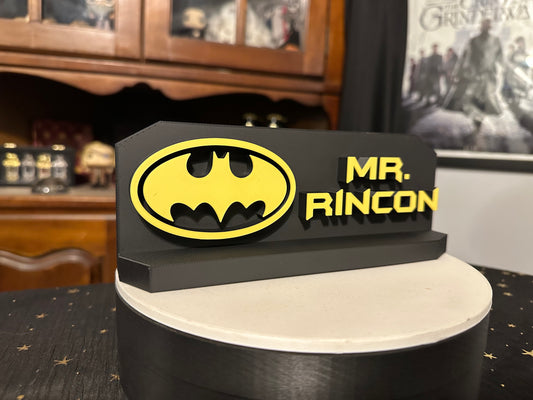 Batman DESK NAME PLATE for office desk sign plaque Custom 3D Printing Service