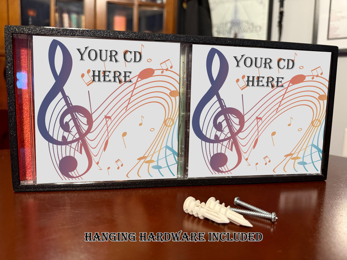 CD Frame with Elegant Black Framing - Hang on Wall or Display on a Shelf