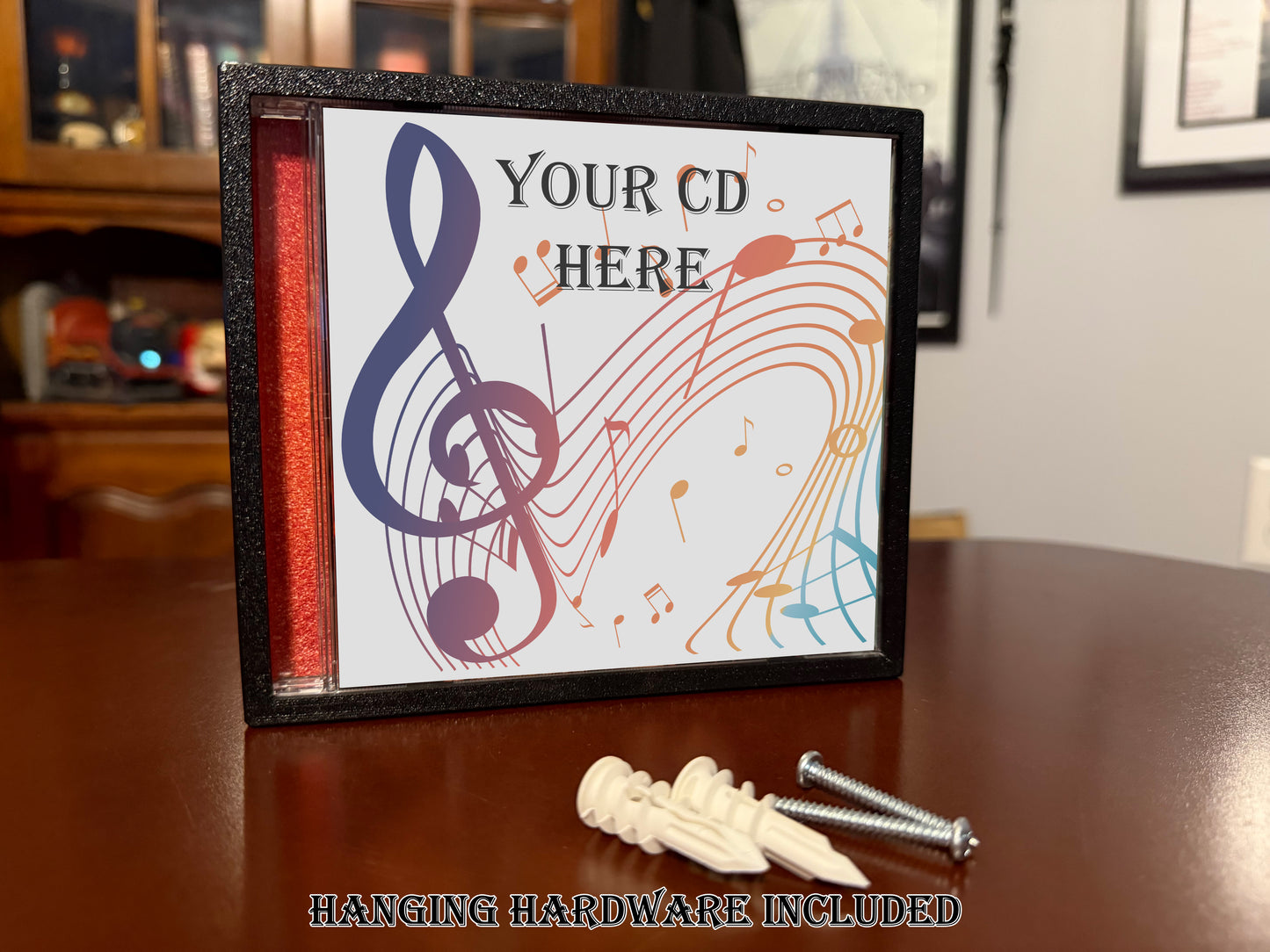 CD Frame with Elegant Black Framing - Hang on Wall or Display on a Shelf