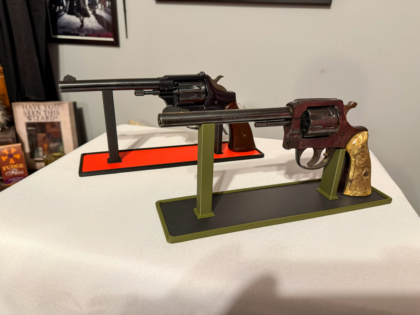 Revolver Display Stand Customizable Sized to Fit Personalized Colors Gun Stand