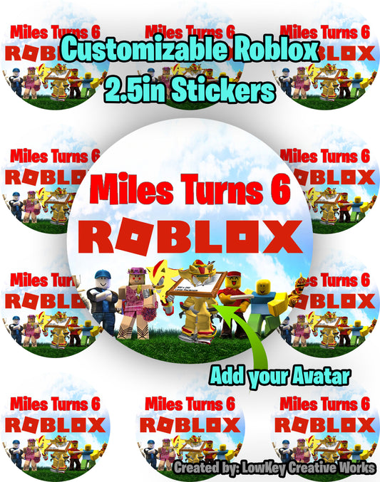 Roblox Birthday Stickers Roblox Stickers Personalized Birthday Stickers