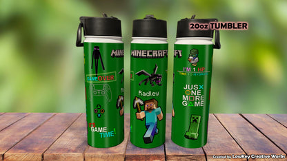 Kids Water Bottle Minecraft Water Bottle Video Game Personalized Water Bottle