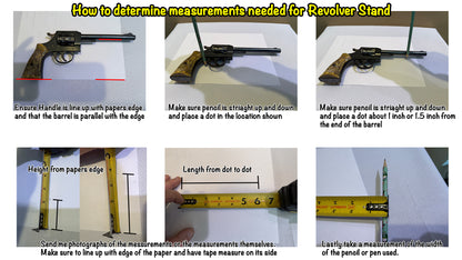 Revolver Display Stand Customizable Sized to Fit Personalized Colors Gun Stand