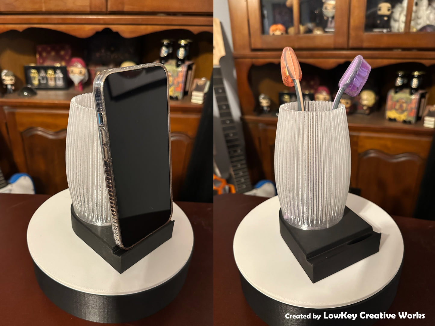 Phone Stand Toothbrush Holder Phone Amplifier Pencil Holder Bathroom Decor